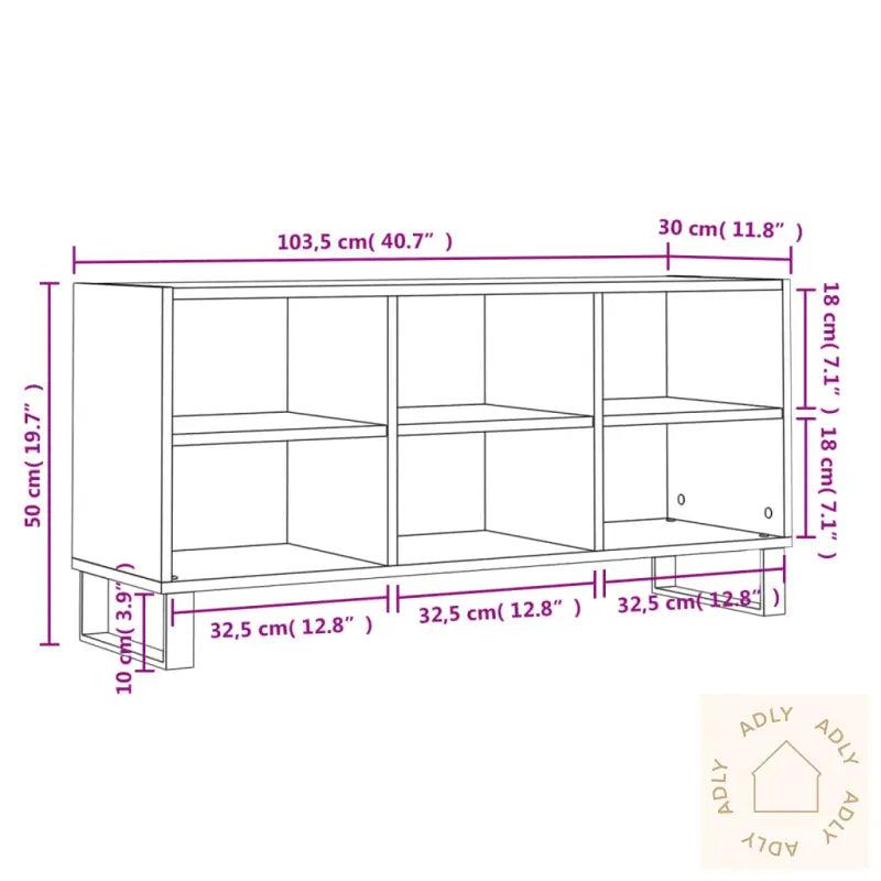 Tv-Benk Betonggrå 103,5X30X50 Cm Konstruert Tre