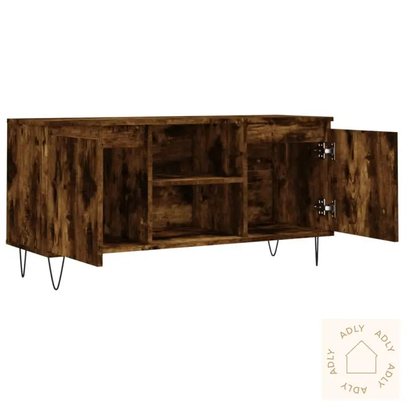 Tv-Benk Røkt Eik 104X35X50 Cm Konstruert Tre