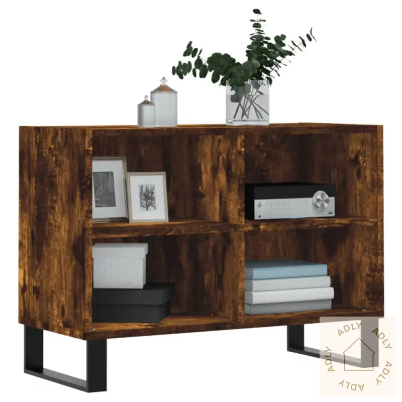 Tv-Benk Røkt Eik 69,5X30X50 Cm Konstruert Tre