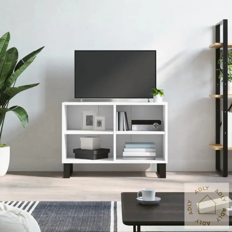 Tv-Benk Hvit 69,5X30X50 Cm Konstruert Tre
