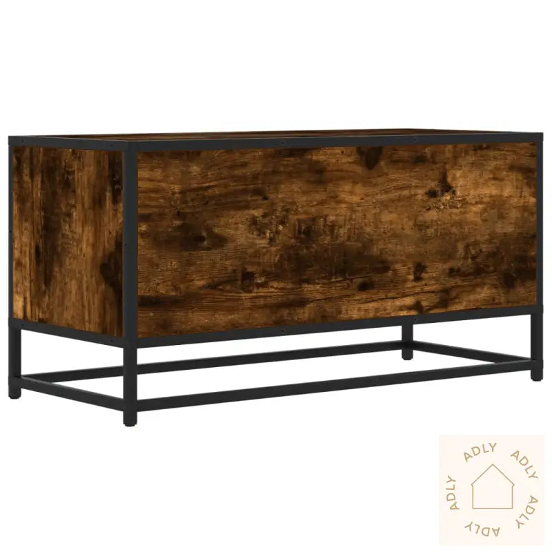 Tv-Benk Røkt Eik 80X34,5X40 Cm Konstruert Tre Og Metall