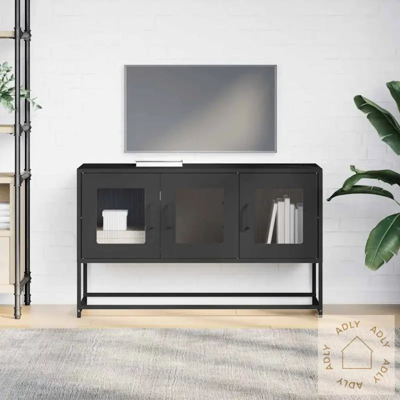 Tv-Skap Sort 100,5X39X60,5 Cm Kaldvalset Stål
