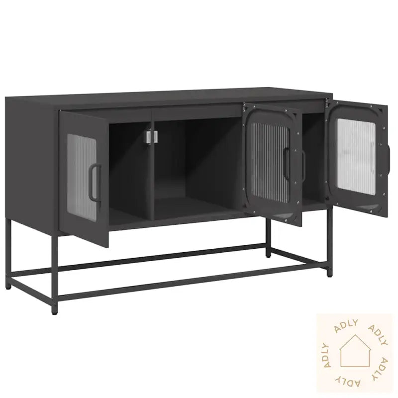 Tv-Skap Sort 100,5X39X60,5 Cm Kaldvalset Stål