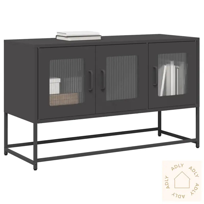 Tv-Skap Sort 100,5X39X60,5 Cm Kaldvalset Stål