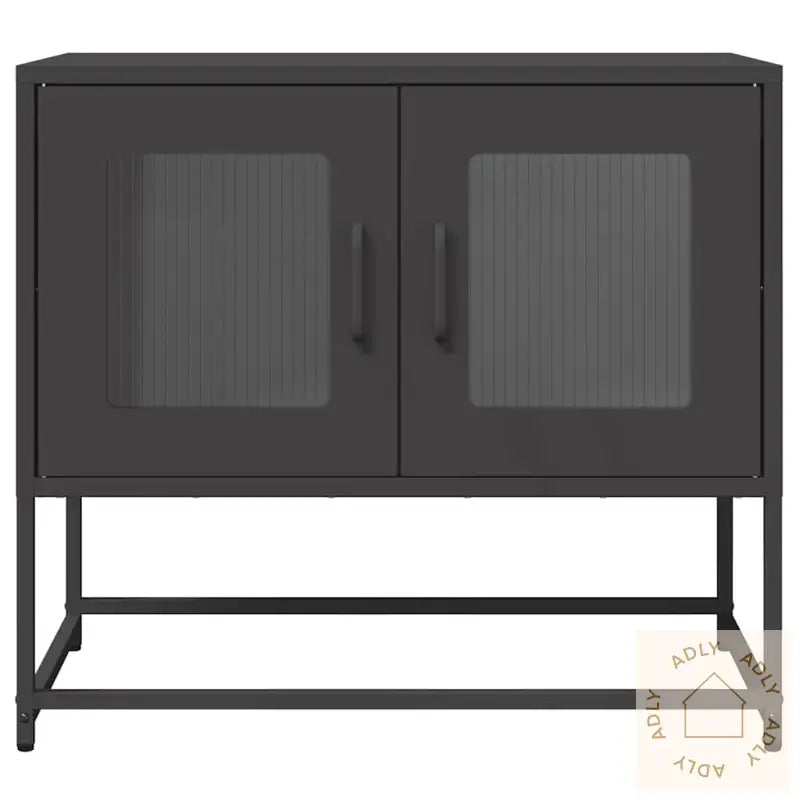 Tv-Skap Sort 68X39X60,5 Cm Kaldvalset Stål