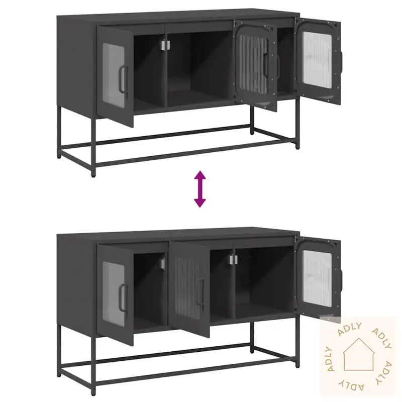 Tv-Skap Sort 100,5X39X60,5 Cm Kaldvalset Stål