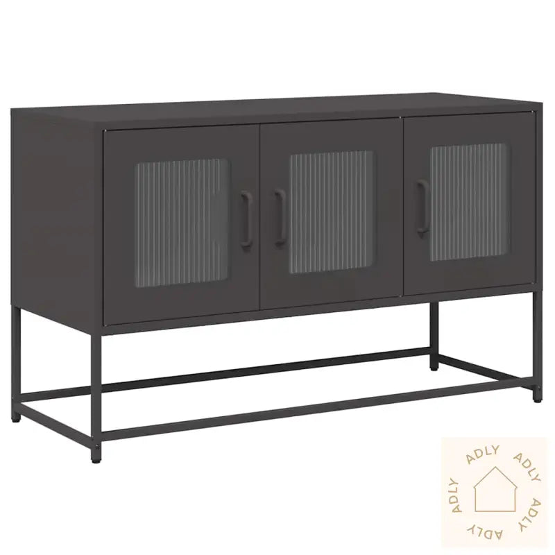 Tv-Skap Sort 100,5X39X60,5 Cm Kaldvalset Stål