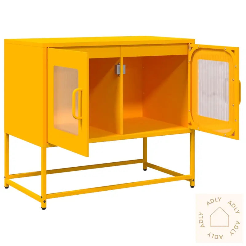 Tv-Skap Sennep Gul 68X39X60,5 Cm Kaldvalset Stål