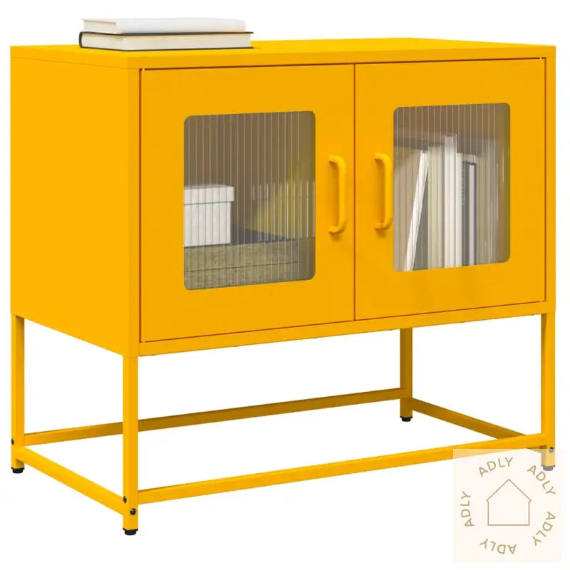 Tv-Skap Sennep Gul 68X39X60,5 Cm Kaldvalset Stål