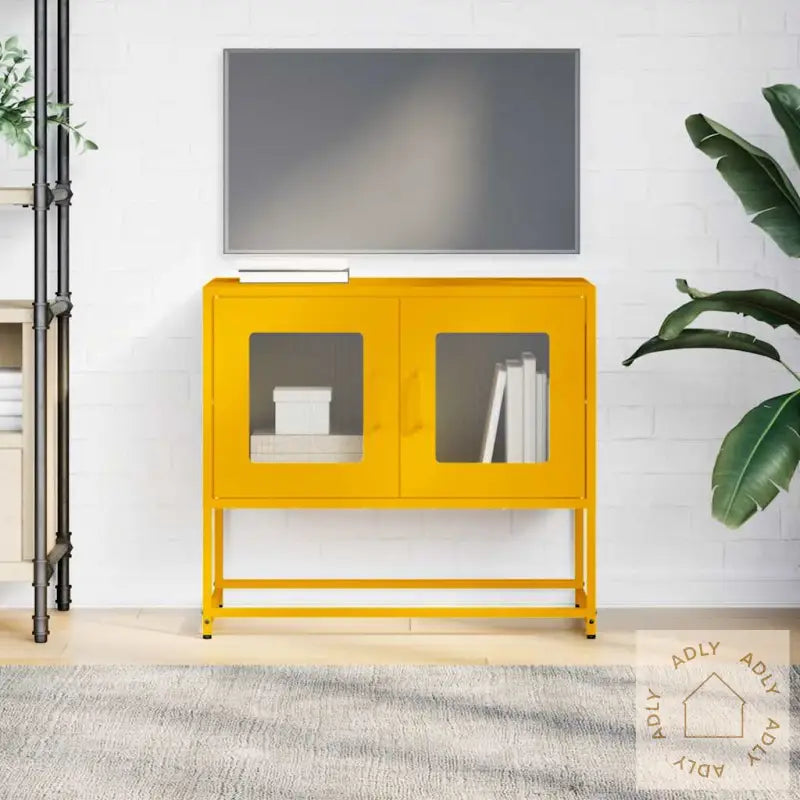 Tv-Skap Sennep Gul 68X39X60,5 Cm Kaldvalset Stål