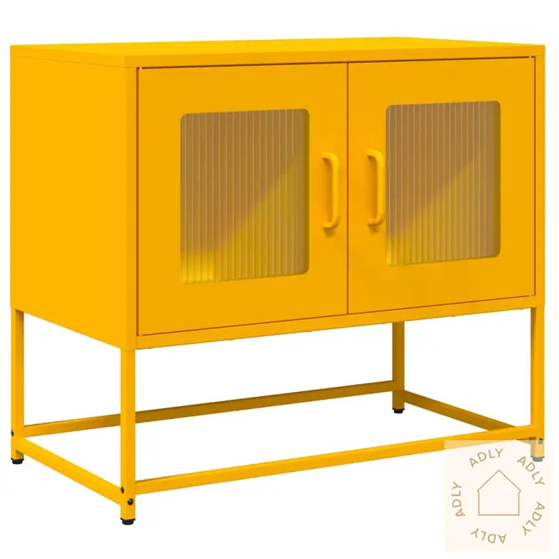 Tv-Skap Sennep Gul 68X39X60,5 Cm Kaldvalset Stål
