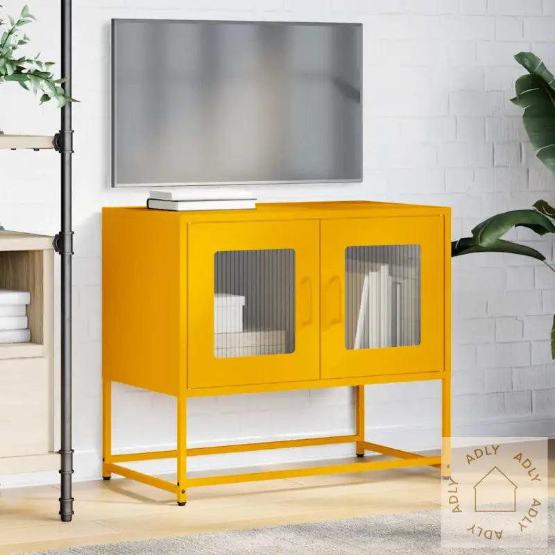 Tv-Skap Sennep Gul 68X39X60,5 Cm Kaldvalset Stål