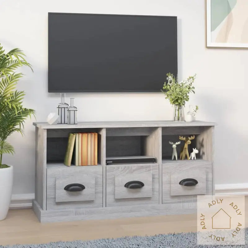 Tv-Benk Grå Sonoma 100X35X50 Cm Konstruert Tre