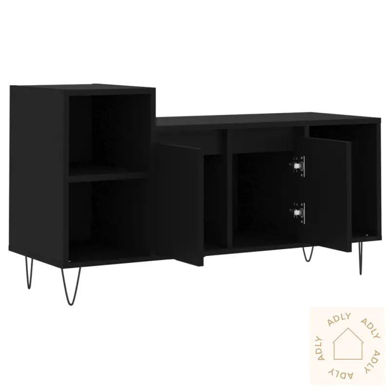 Tv-Benk Svart 100X35X55 Cm Konstruert Tre