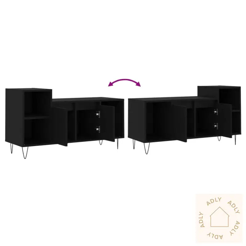 Tv-Benk Svart 100X35X55 Cm Konstruert Tre