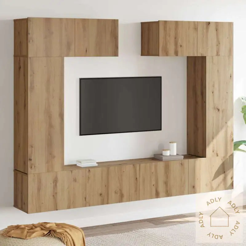 6 Deler Tv Kabinett Sett I Artisan Eik Ingeniørtre
