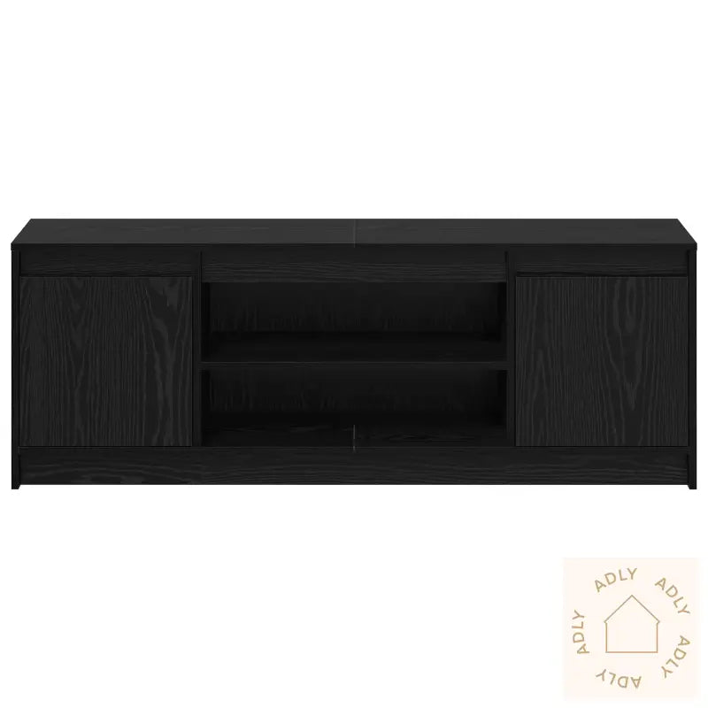Tv-Skap Med Led I Svart Eik, 139,5X34X50 Cm, Laget Av Konstruert Tre