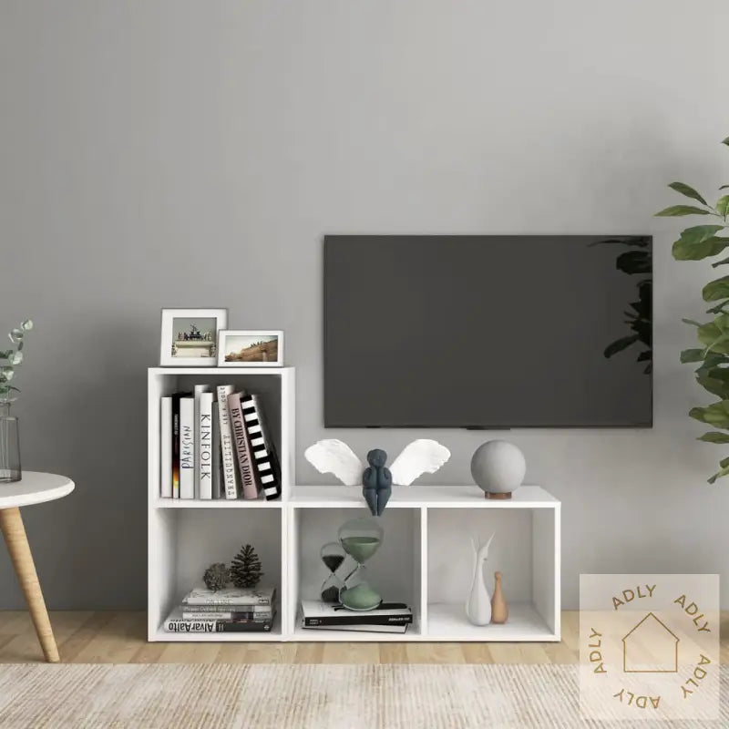Tv-Benker 2 Stk Hvit 72X35X36,5 Cm Konstruert Tre