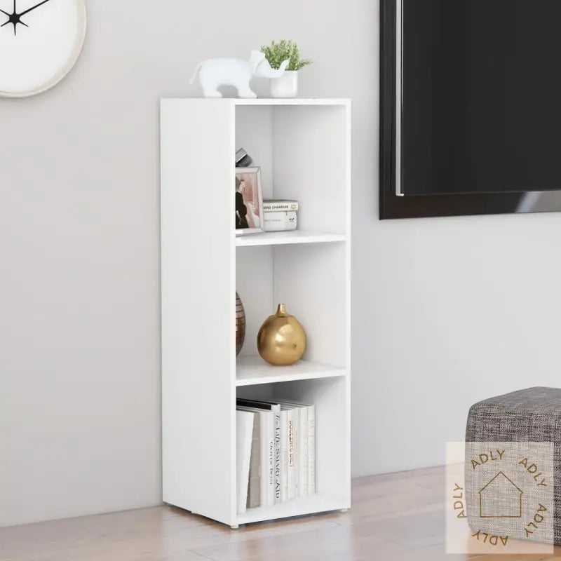 Tv-Benk Hvit 107X35X37 Cm Konstruert Tre