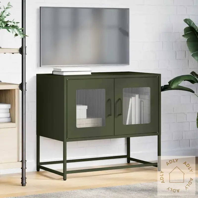 Tv-Skap Olivengrønn 68X39X60,5 Cm Kaldvalset Stål