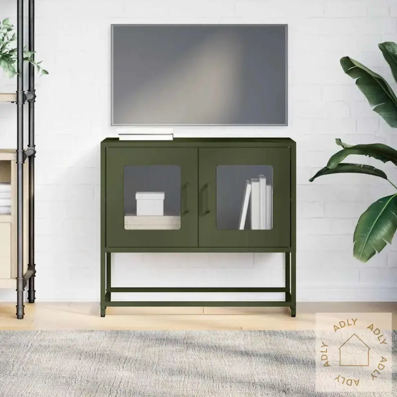 Tv-Skap Olivengrønn 68X39X60,5 Cm Kaldvalset Stål
