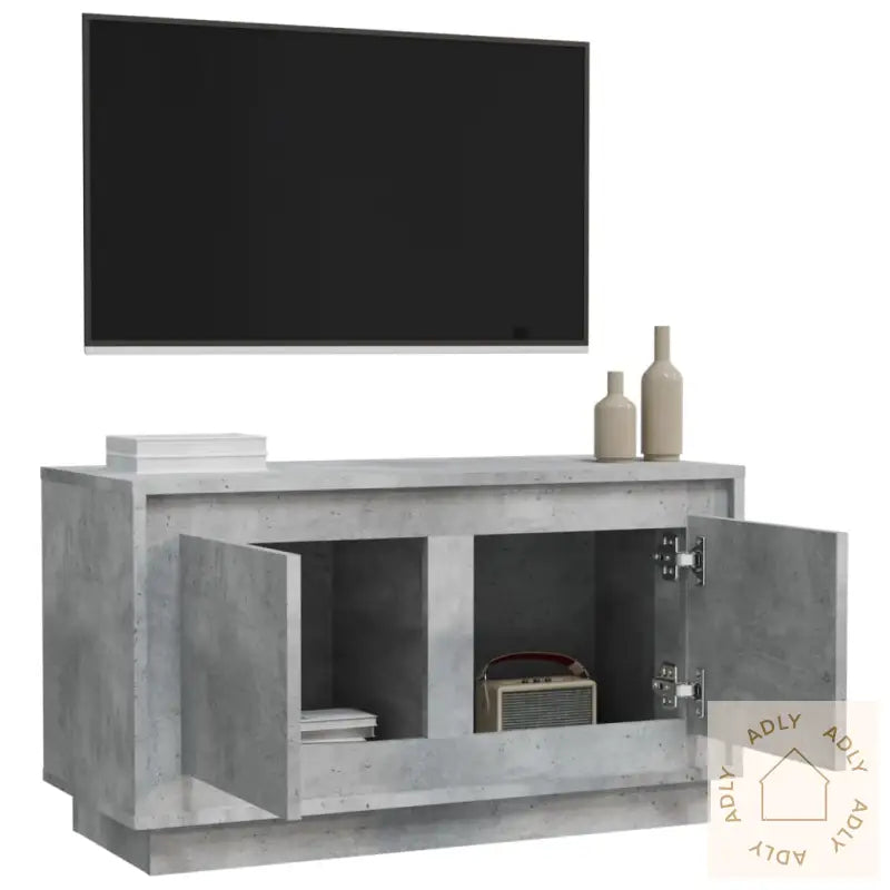 Tv-Benk Betonggrå 80X35X45 Cm Konstruert Tre