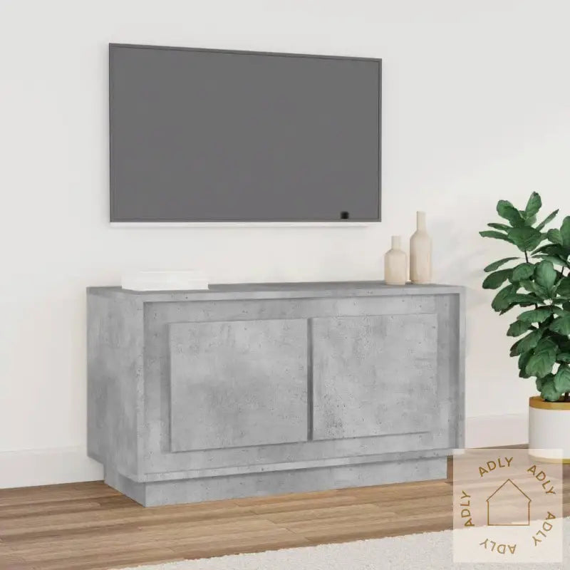 Tv-Benk Betonggrå 80X35X45 Cm Konstruert Tre