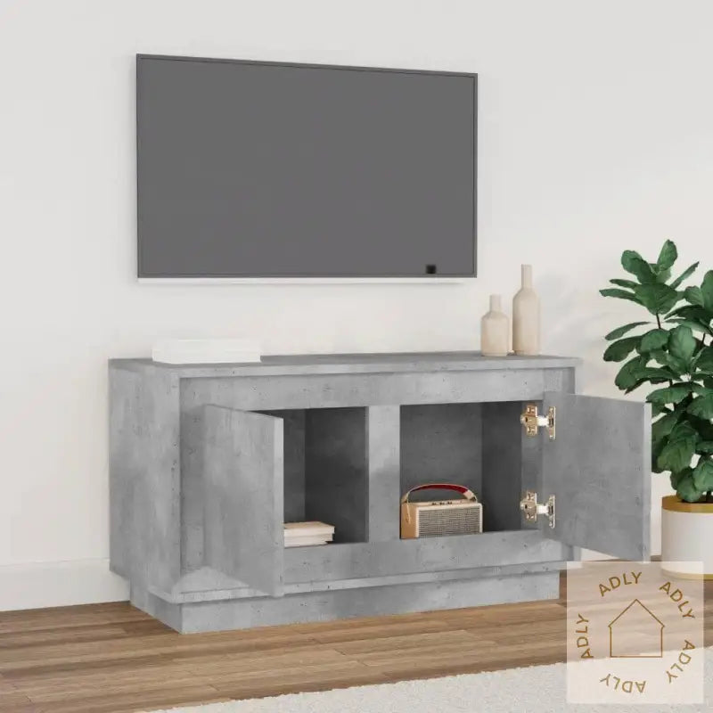 Tv-Benk Betonggrå 80X35X45 Cm Konstruert Tre