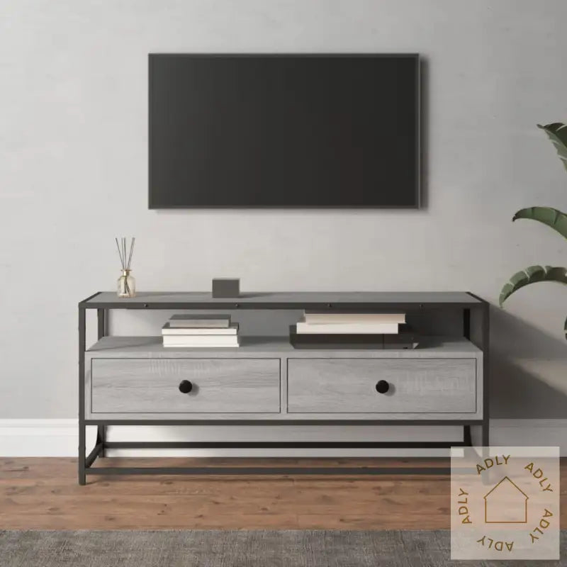 Tv-Benk Grå Sonoma 100X35X45 Cm Konstruert Tre