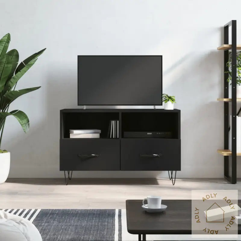 Tv-Benk Svart 80X36X50 Cm Konstruert Tre