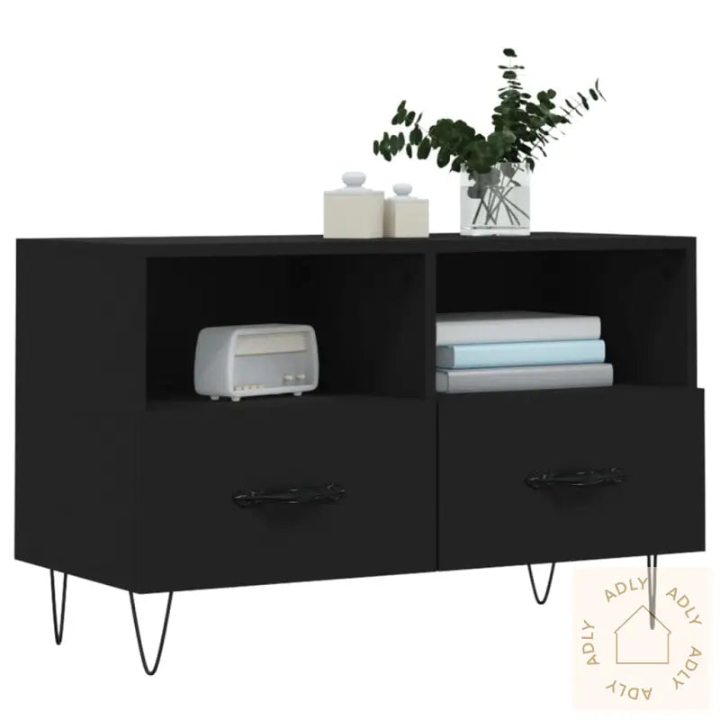 Tv-Benk Svart 80X36X50 Cm Konstruert Tre