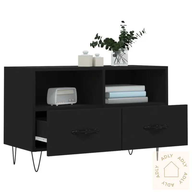 Tv-Benk Svart 80X36X50 Cm Konstruert Tre