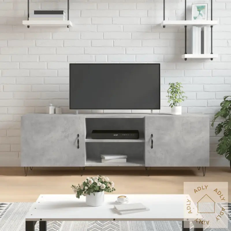 Tv-Benk Betonggrå 150X30X50 Cm Konstruert Tre