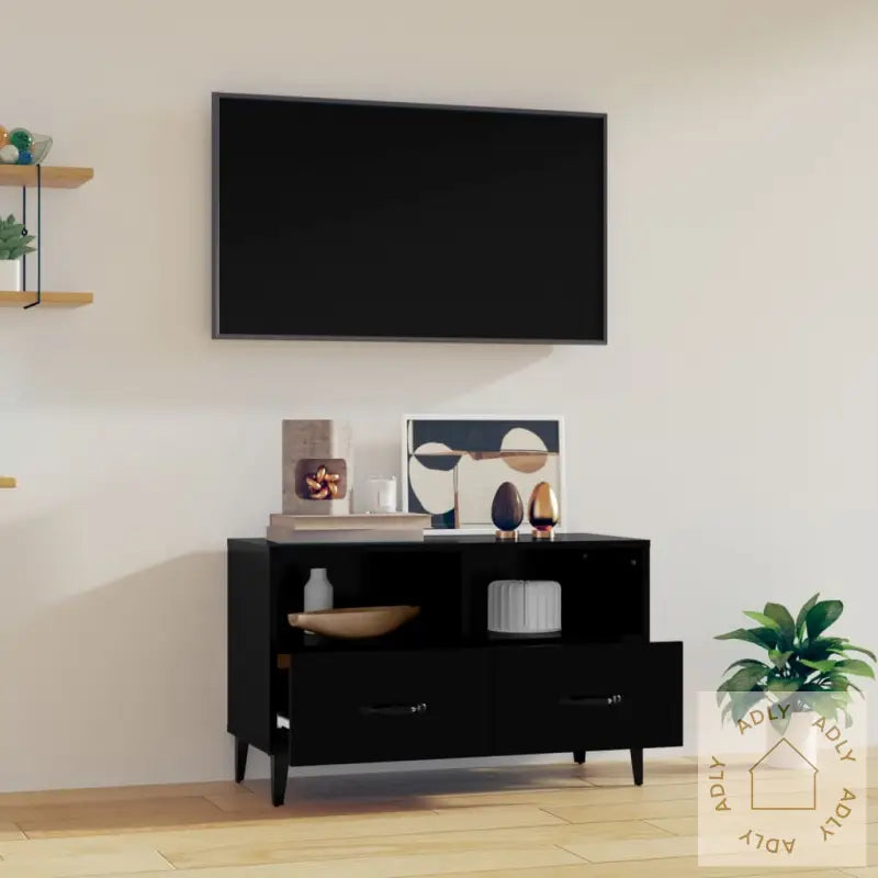 Tv-Benk Svart 80X36X50 Cm Konstruert Tre