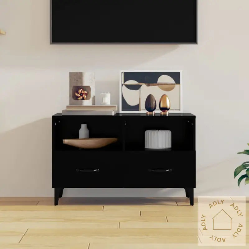Tv-Benk Svart 80X36X50 Cm Konstruert Tre