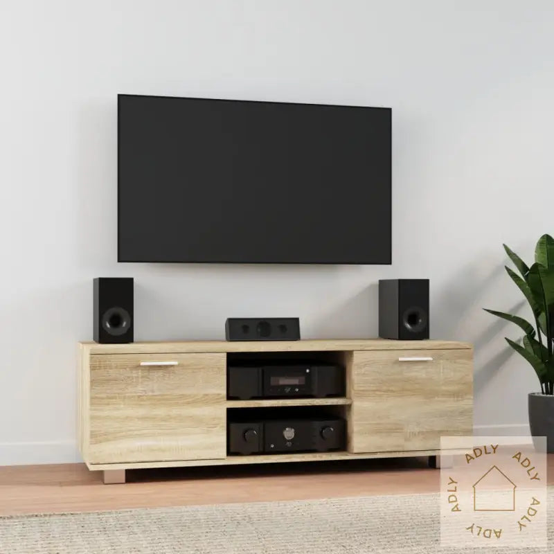 Tv-Benk Sonoma Eik 120X40,5X35 Cm Konstruert Tre