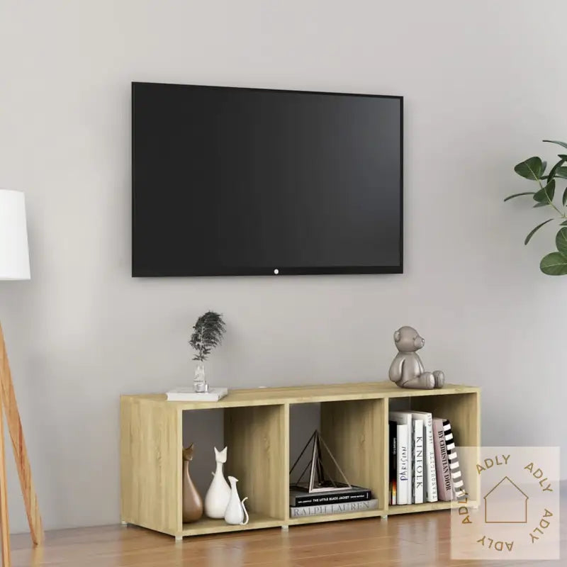 Tv-Benk Sonoma Eik 107X35X37 Cm Konstruert Tre