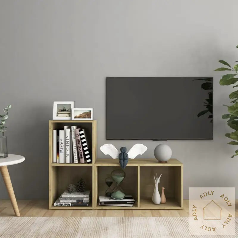 Tv-Benker 2 Stk Sonoma Eik 72X35X36,5 Cm Konstruert Tre