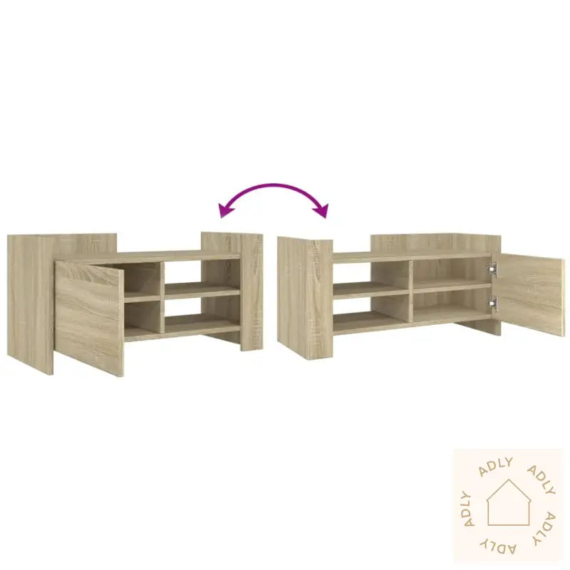 Tv-Benk Sonoma Eik 80X35X40 Cm Konstruert Tre
