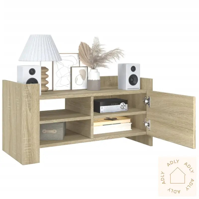 Tv-Benk Sonoma Eik 80X35X40 Cm Konstruert Tre