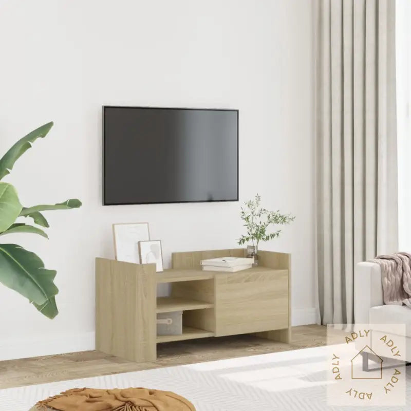 Tv-Benk Sonoma Eik 80X35X40 Cm Konstruert Tre