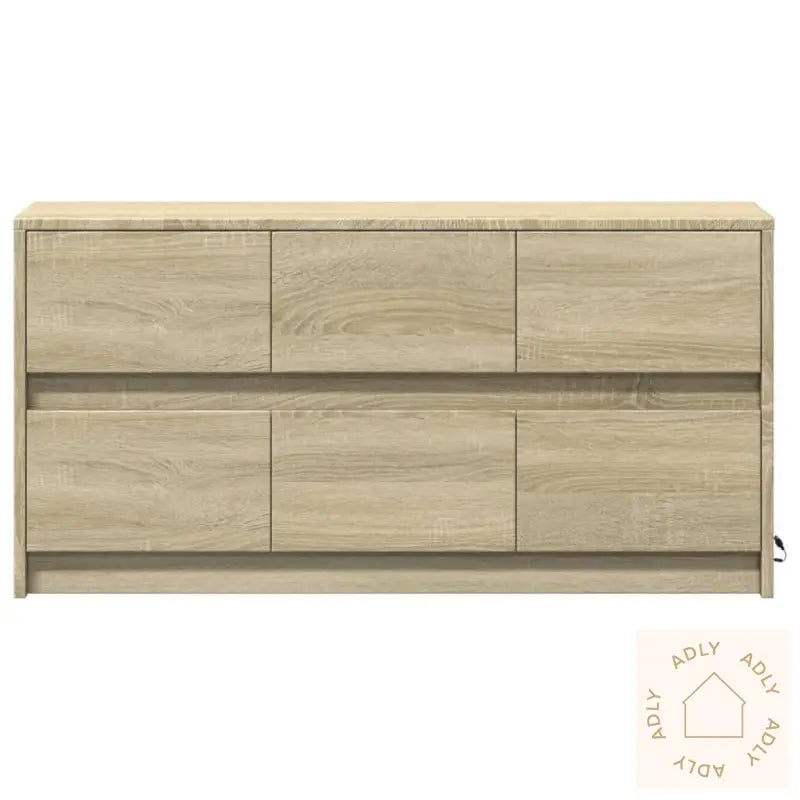Tv-Benk Med Led Sonoma Eik 100X34X50 Cm Konstruert Tre
