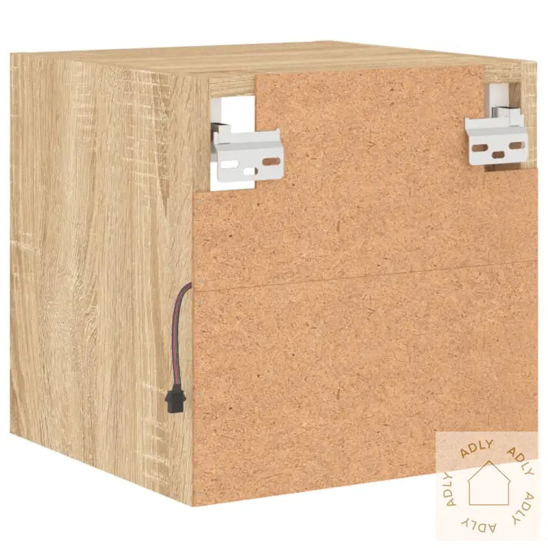 Vegghengt Tv-Benk Med Led Sonoma Eik 30X28,5X30 Cm