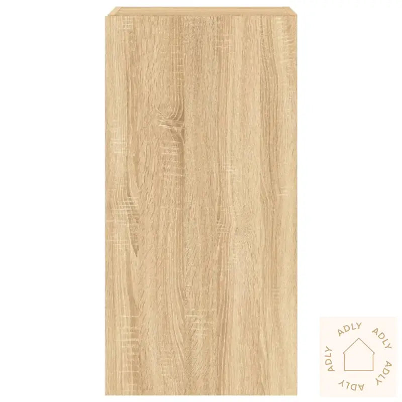 Vegghengt Tv-Benk Med Led Sonoma Eik 40,5X35X80 Cm