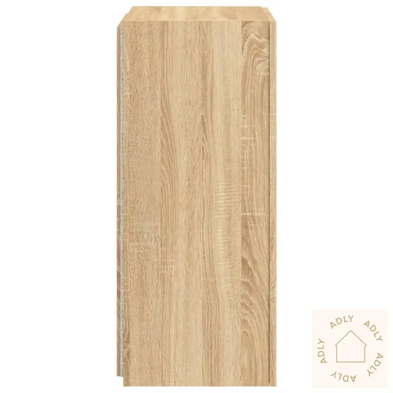 Vegghengt Tv-Benk Med Led Sonoma Eik 40,5X35X80 Cm