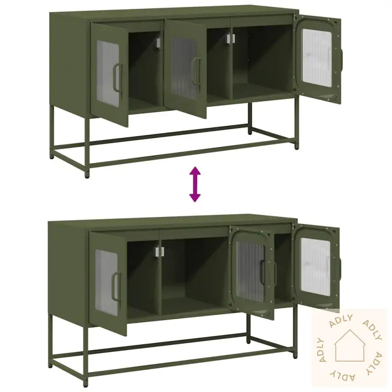 Tv-Skap Olivengrønn 100,5X39X60,5 Cm Kaldvalset Stål