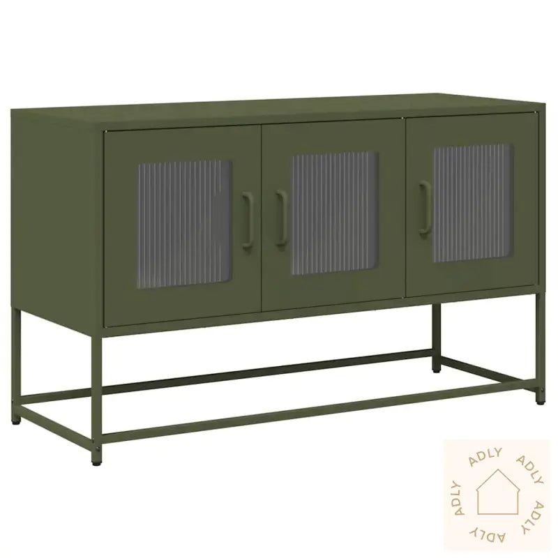 Tv-Skap Olivengrønn 100,5X39X60,5 Cm Kaldvalset Stål