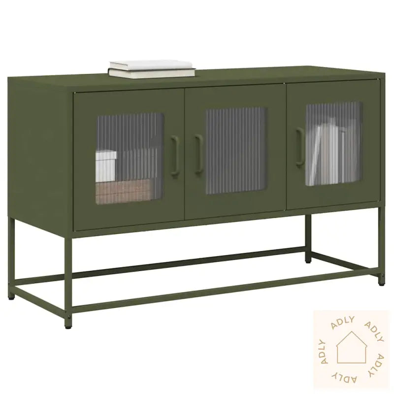 Tv-Skap Olivengrønn 100,5X39X60,5 Cm Kaldvalset Stål