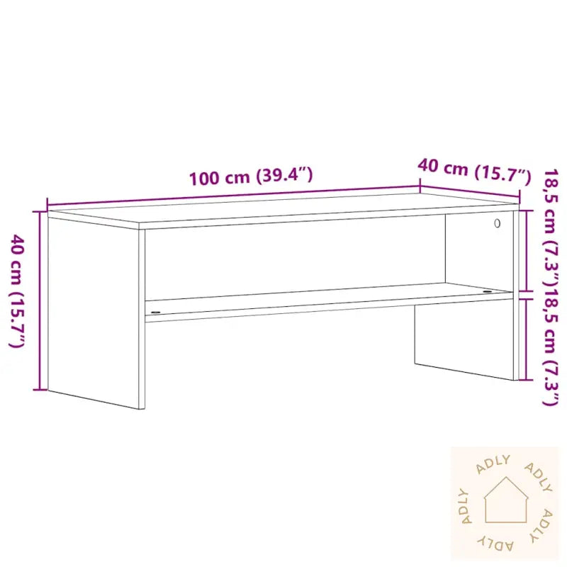 Tv-Benk Svart Eik 100X40X40 Cm Konstruert Tre