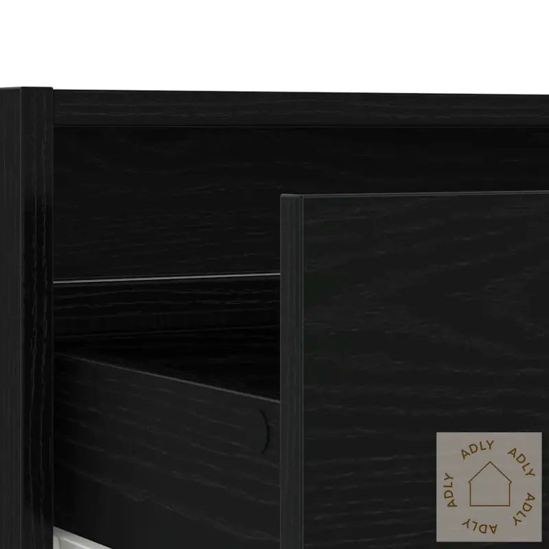 Tv-Benk Med Led-Lys Svart Eik 75X35,5X25 Cm